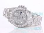 Fully Iced Out Rolex Submariner Date Watch Super Luminous Markers and Hands